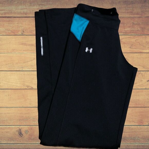 Under Armour black workout pants with blue design - Picture 3 of 6